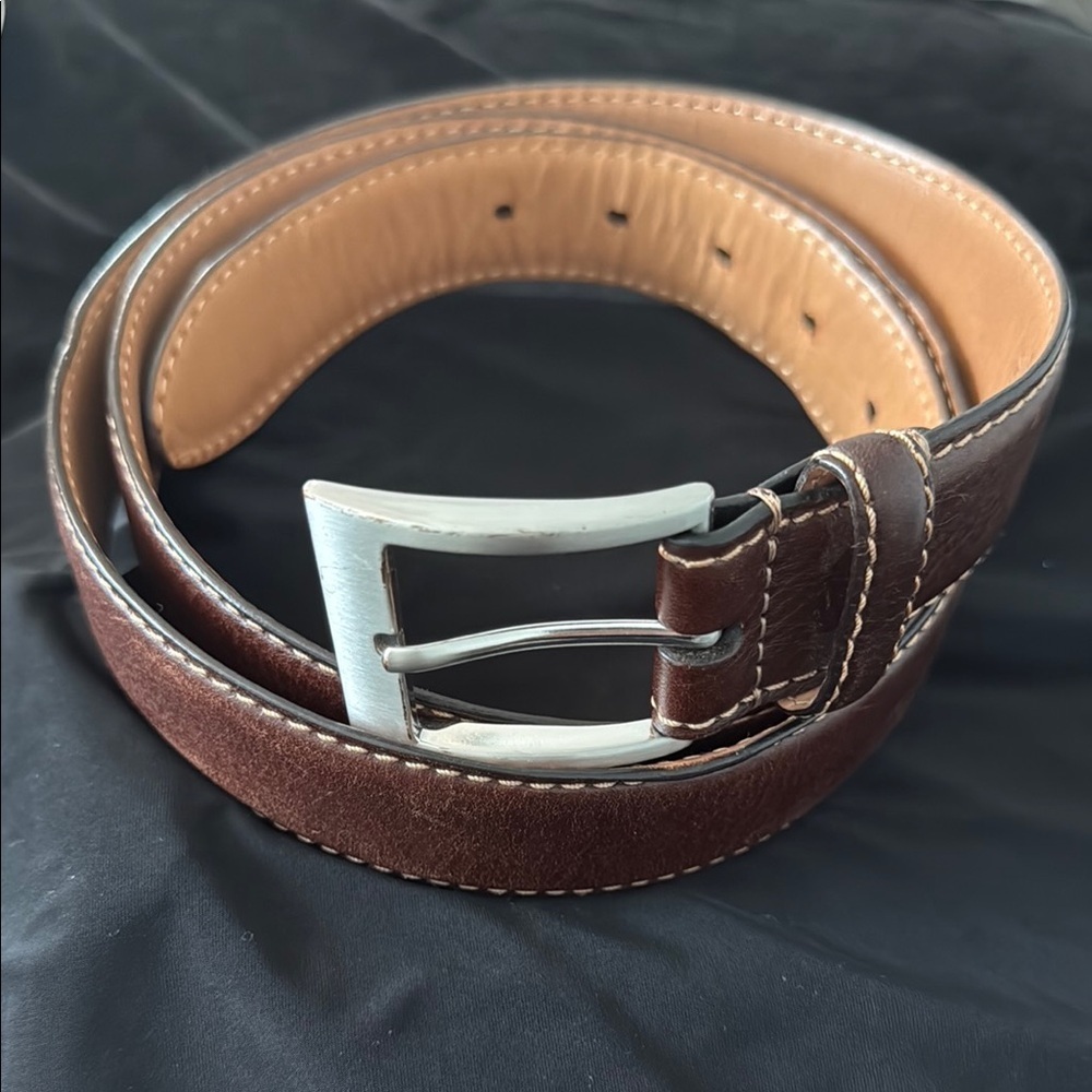 Kirklands Brown Leather Belts with Metal Buckles